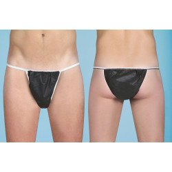 Crissyl | Slip Epilation Massage Jetable Homme Noir Sachet de 100